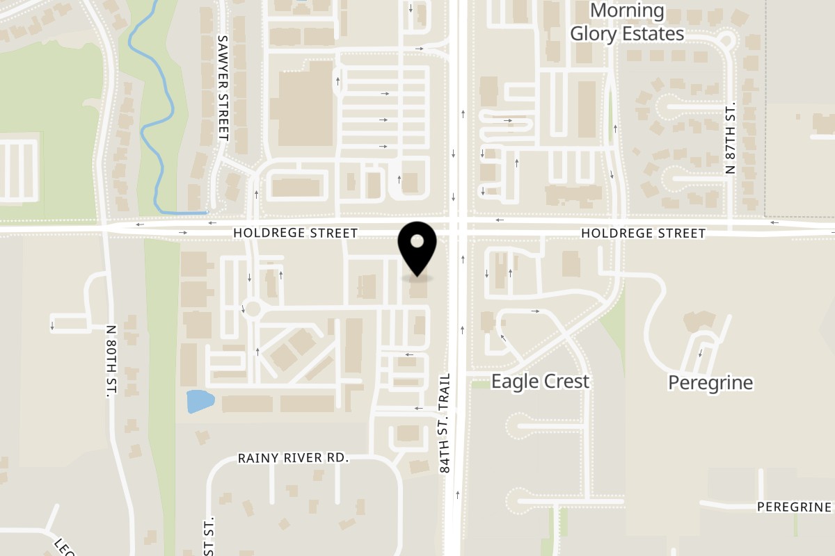 Map showing the location of Kripa Indian & Nepali cuisine on 8320 Northwoods Dr #100 in Lincoln